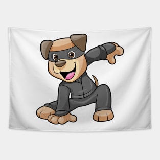 Dog in Ninja Costume Tapestry