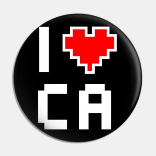 I Love California - Pixel heart for Californian gamer Pin