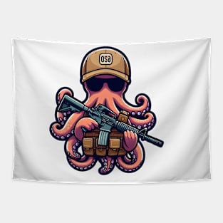 Tactical Octopus Adventure Tee: Where Intelligence Meets Style Tapestry