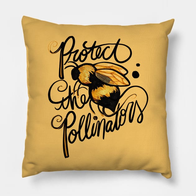 Protect the pollinators Pillow by bubbsnugg