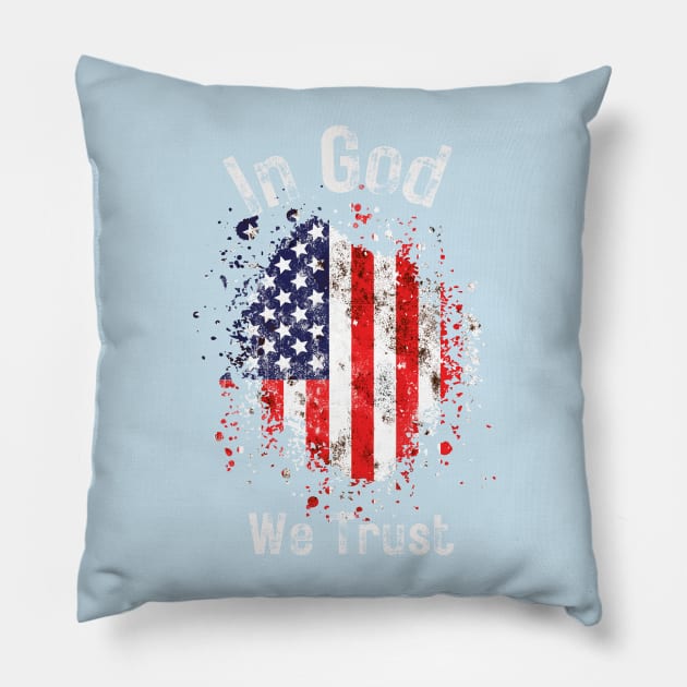 In God We Trust Pillow by Red Bayou