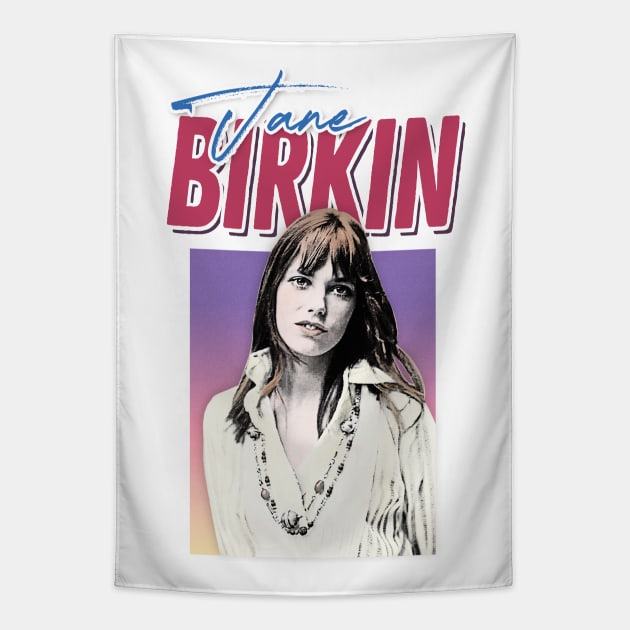 Jane Birkin / Retro Francophile Design Tapestry by DankFutura