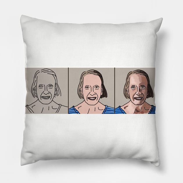 Portrait of My Feminist Mother Pillow by ellenhenryart