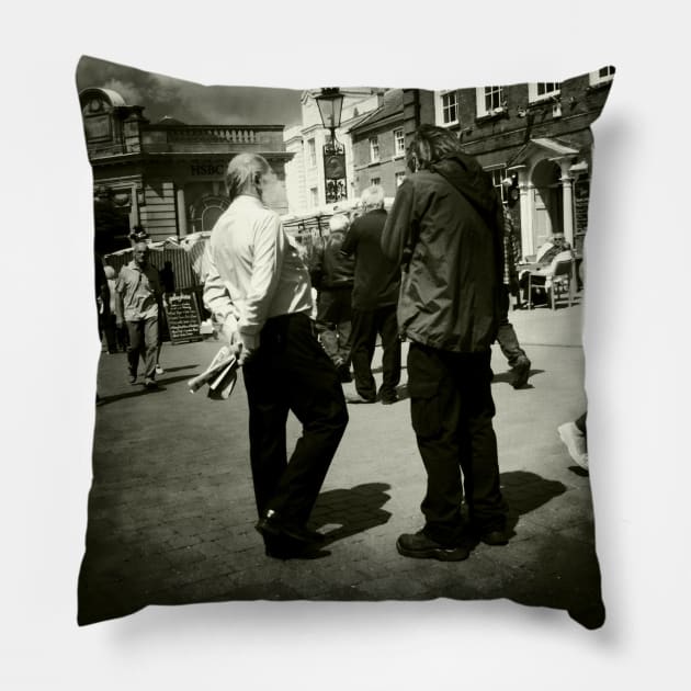 The Conversation - Fakenham Market, Norfolk, UK Pillow by richflintphoto