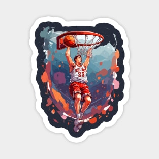 Basketball Lover Retro Design Magnet