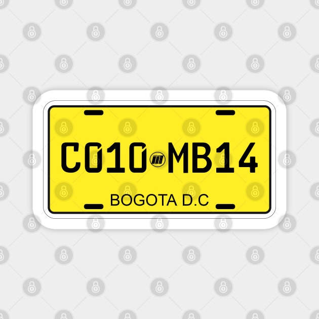 Colombia car license plate Magnet by Travellers