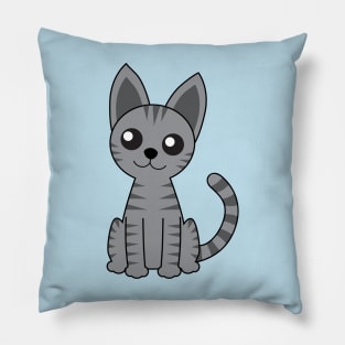 Grey Striped Cat Pillow