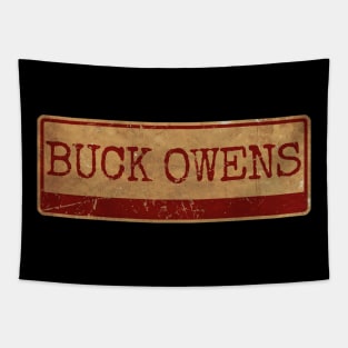 Aliska text red retro Buck Owens Tapestry