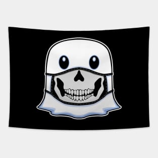 Ghost Halloween with Skull Mask Tapestry