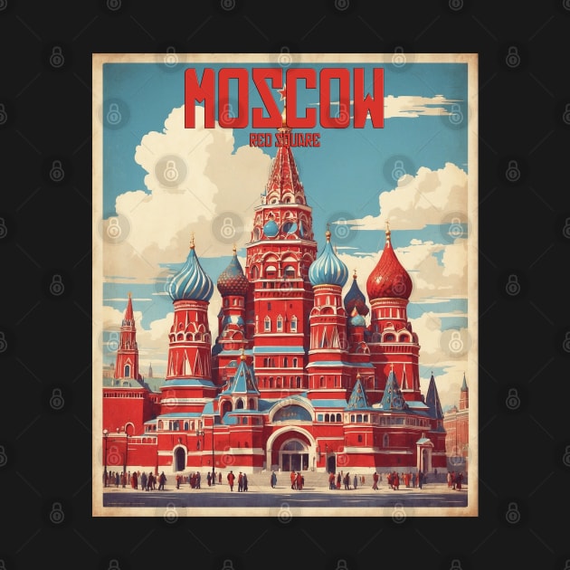 Red Square Moscow Russia Vintage Tourism Poster by TravelersGems