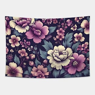 Pink Floral Pattern Tapestry