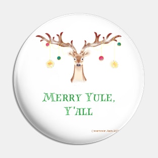 Merry Yule Y'All Reindeer Christmas Artwork Pin