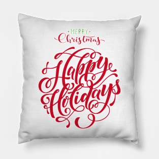 Merry Christmas Happy Holidays Pillow