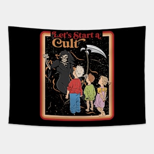 Let's Start a Cult Weird Ironic Savage Throwback Tapestry