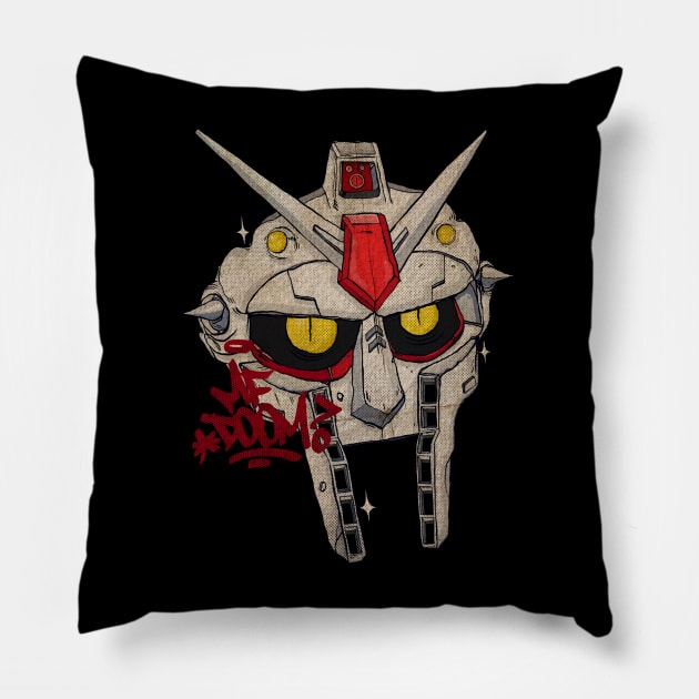 Vintage Mf Doom Robotic Mask Pillow by arsimatra.studio