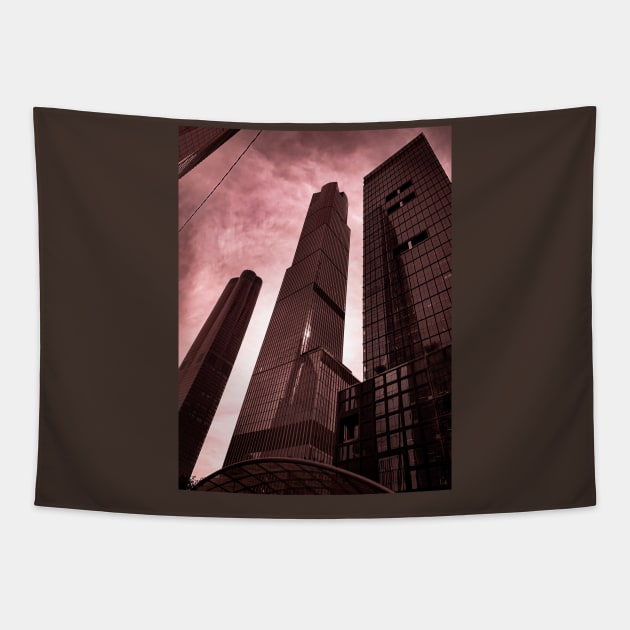 Skyscapers Look Up Skyline Hudson Yards NYC Tapestry by eleonoraingrid