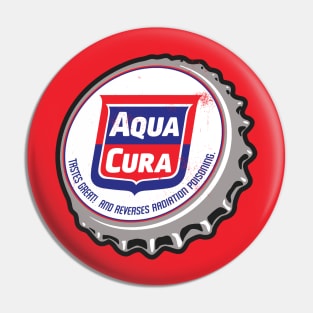 Vintage Retro Aqua Cura Bottlecap Pin