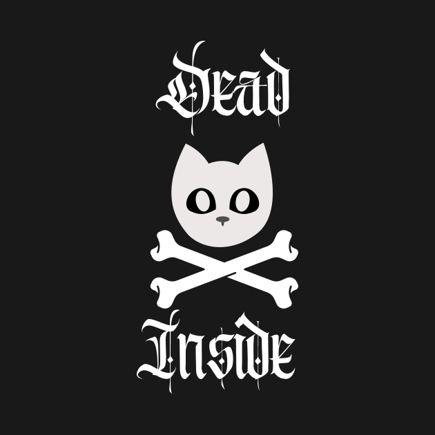 Dead Inside Cat and Crossbones by elizabethtruedesigns