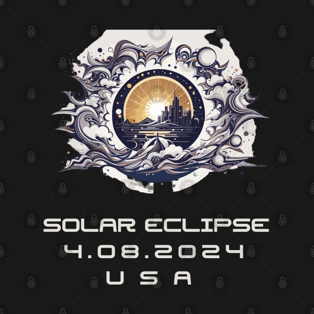 solar eclipse 2024 USA by vaporgraphic