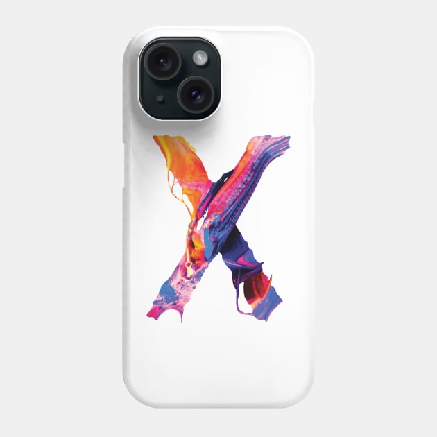 Colorful Painted Initial Letter X Phone Case by Artifyio