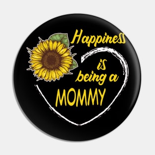 Happiness Is Being A Mommy Sunflower Heart Pin