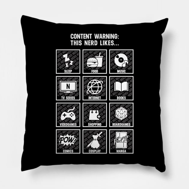 Content Warning Pillow by KinkajouDesign