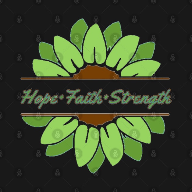 Green Sunflower Hope Faith Strength by CaitlynConnor