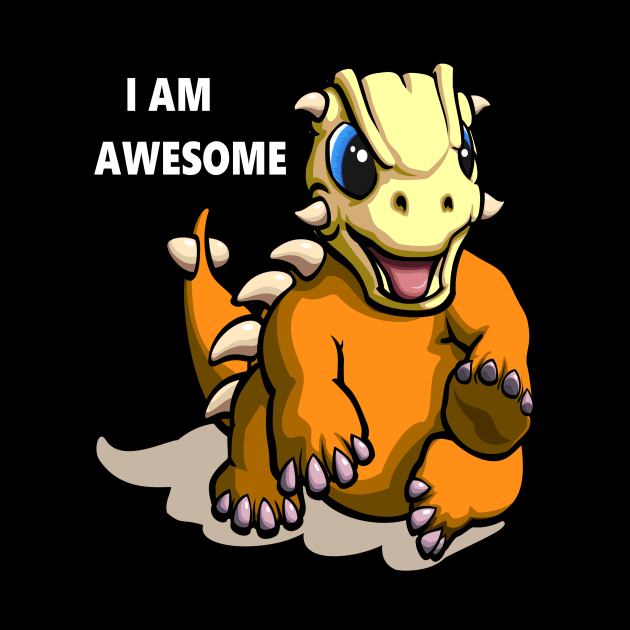 cool dino ankylosaurus cute i am awesome design by creativeminds