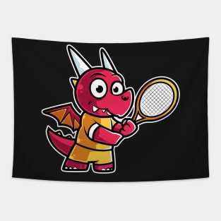 Dragon Tennis Player Funny Coach product Tapestry