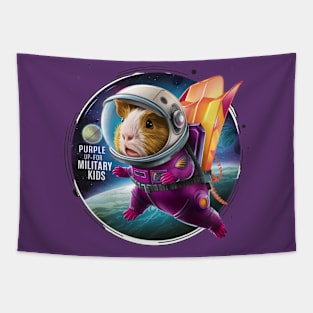 Purple up for military kids guinea pig lovers Astronaut child funny Tapestry