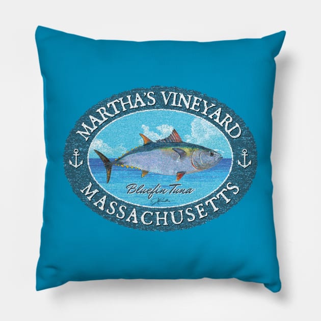 Martha's Vineyard, Massachusetts Bluefin Tuna Pillow by jcombs