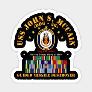 Navy - Destroyer - USS John S McCain - Ships Ribbons Magnet