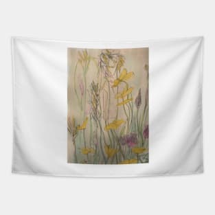 English Summer meadow, grasses, flowers design Tapestry