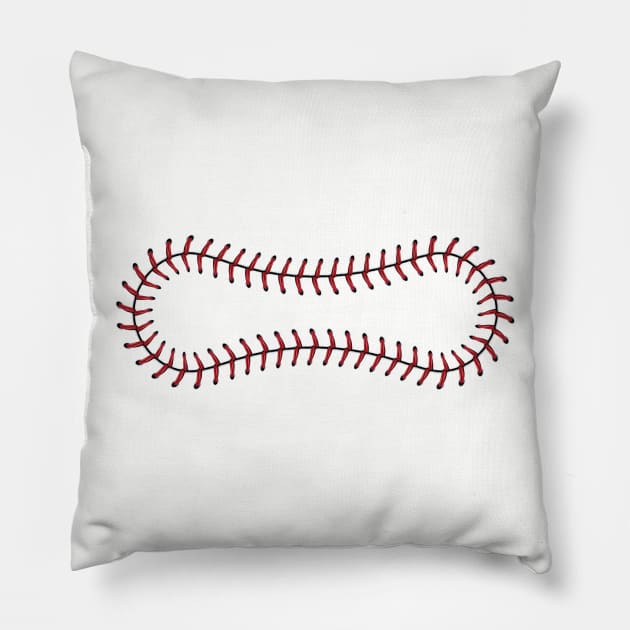 Red Baseball Lace Pillow by AnnArtshock