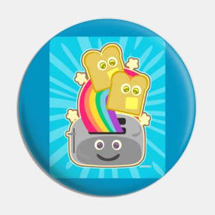 Cute Neon Rainbow Toast Pin