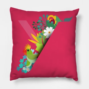 Tropical alphabet Y Pillow