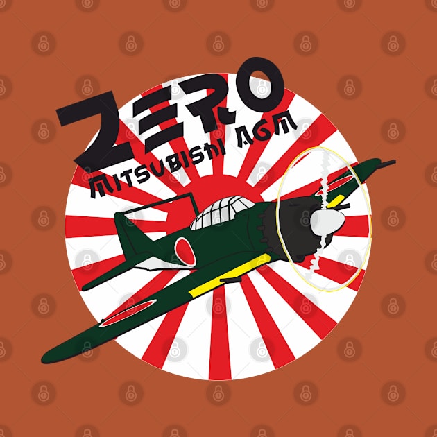 Japanese Mitsubishi A6M ZERO fighter jet by FAawRay