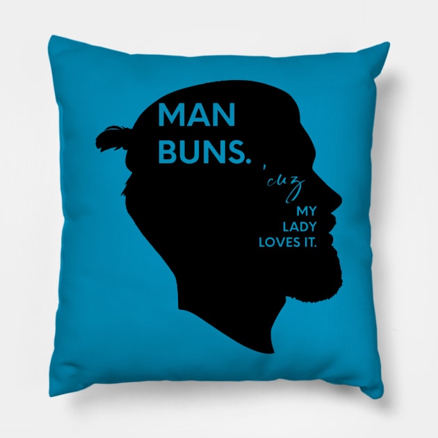 Man Buns Because my lady loves it. Pillow by nomadearthdesign