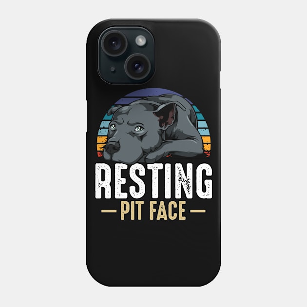 Resting Pit Face Pitbull Dog Pet Animal Lover Phone Case by Funnyawesomedesigns