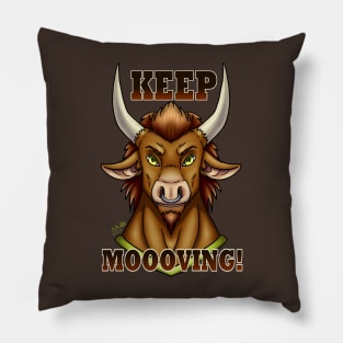 Minotaur Head Keep Moooving! Pillow