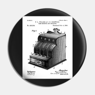 Cash Register Patent - Entrepreneur Office Decor Art - White Pin