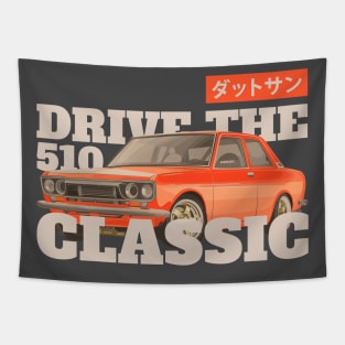 Datsun 510 Orange Drive the Classic Tapestry