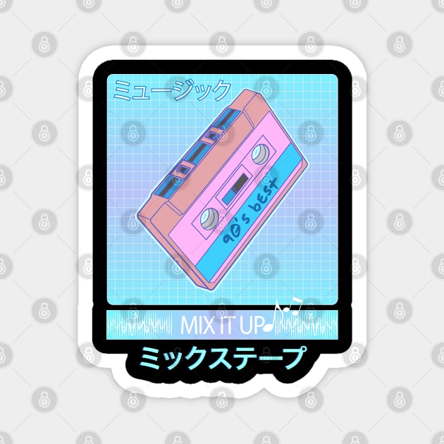 Japanese Aesthetic Vaporwave Art 1990s Mix Tape Magnet by Vaporwave