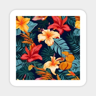 Tropical Flowers Pattern 16 Magnet