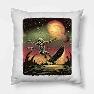 Alien surfing 88068 Pillow