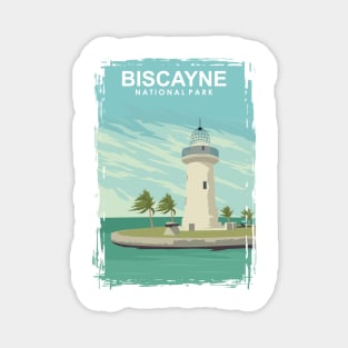 Biscayne National Park Vintage Florida Travel Poster Magnet