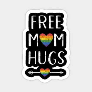 Free mom hugs with flag heart for pride month Magnet