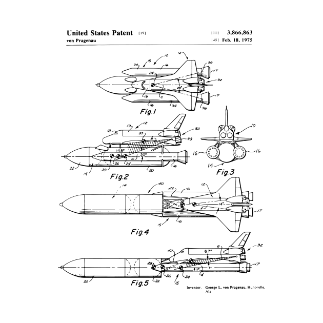 Space Shuttle Patent Vintage Drawing by GoshaDron