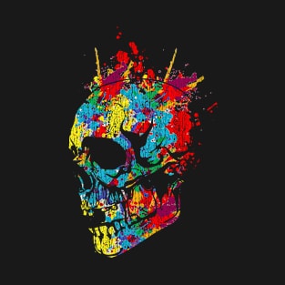 Colorful Skull Design T-Shirt