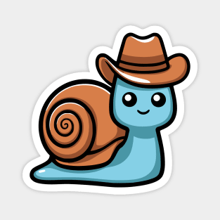 Cowboy Snail! Kawaii Snail Cowboy Magnet